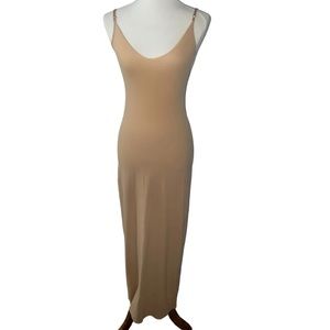 Commando Debutante Long Maxi Slip Dress Nude Beige Small Medium s\m nordstrom